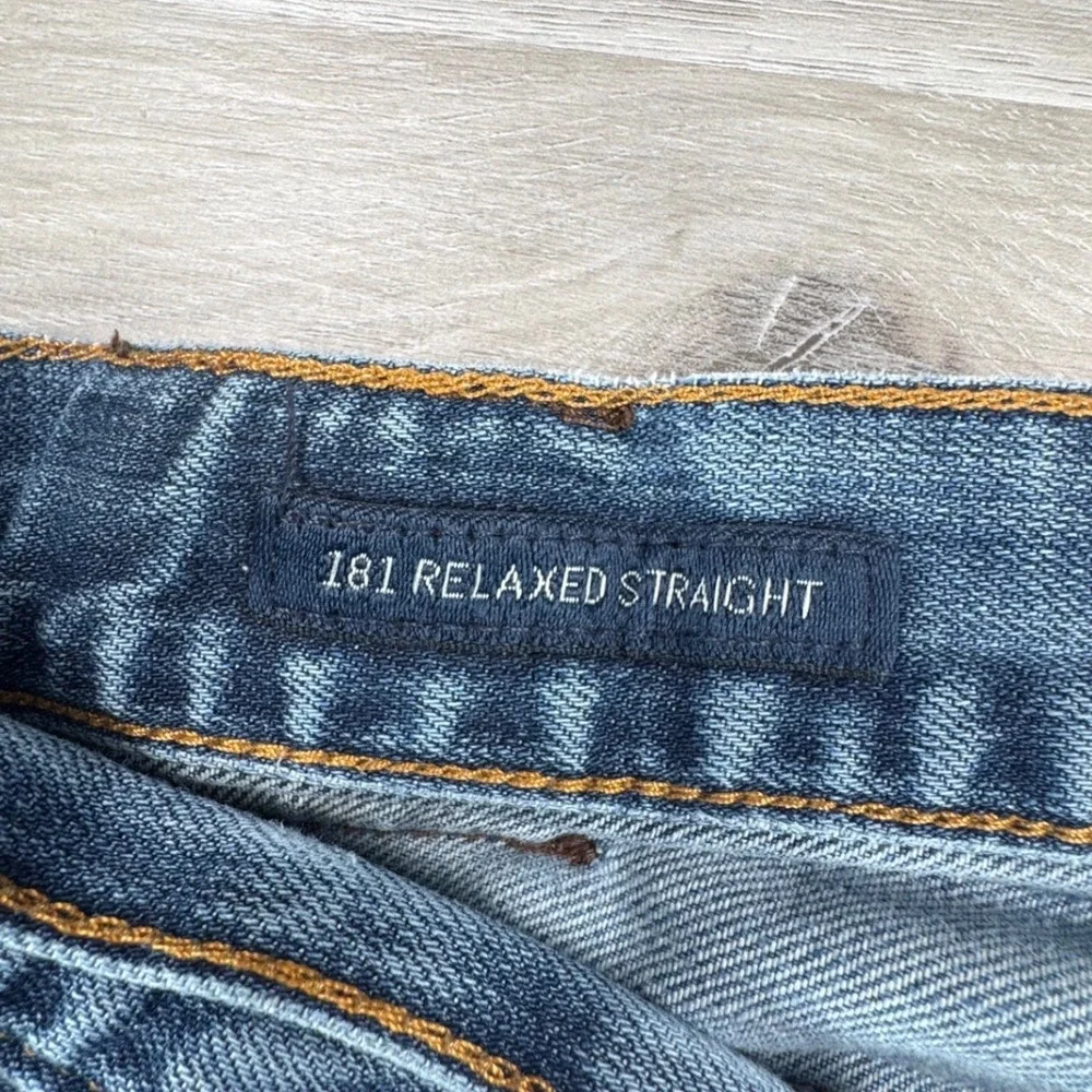 Lucky Brand 181 Relaxed Straight Mens Jeans Blue Medium Wash 40x30 Stretch Denim